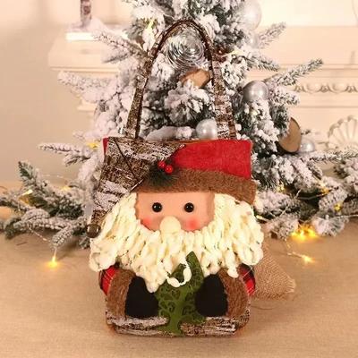 Weihnachtsgeschenktasche Tragetasche Weihnachtsmannmuster Süßigkeitentüten Niedliche Handtasche Feiertag Neujahr Weihnachten Heimdekoration Kindergeschenke