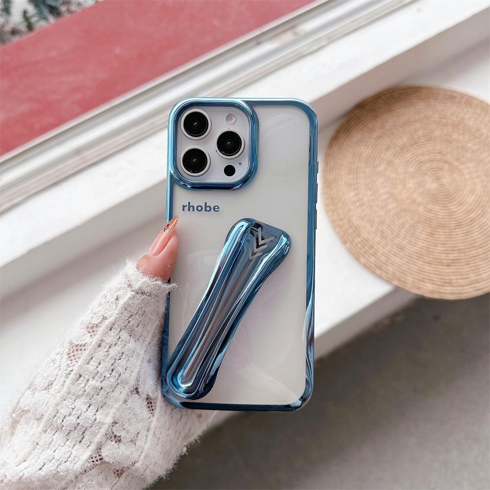 New Plating Clear INS Lipstick Phone Case For iPhone 16 15 14 13 12 11 Pro Max Plus Portable Lip Gloss Holder Hot Soft Cover
