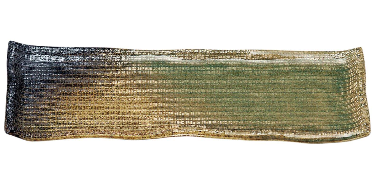 

Banko Ware Tatara Rectangular pacific saury Long Made in 11258 Plate, Plate, Plate, Vidro, Japan,
