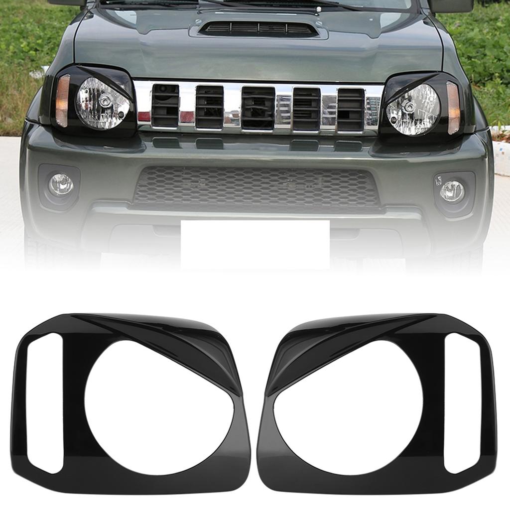 2Pcs Car Front Headlight Cover Headlamp Trim Decor Fit for Suzuki Jimny 2007‑2017