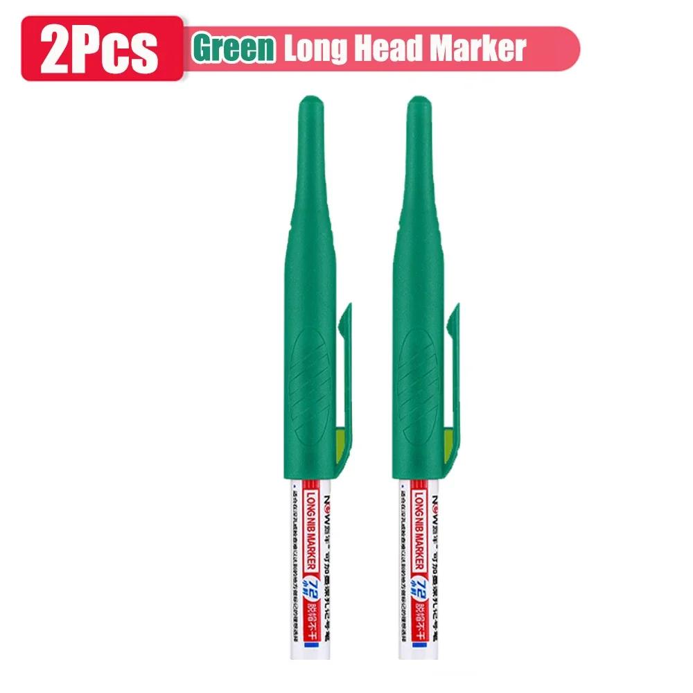 32mm 1-16pcs Long Head Markers Pen Multi-purpose Woodworking Tile Decoration Deep Hole Marker Pens Red/Black/Blue/Green Ink