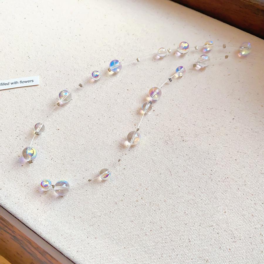 Elegant Geometric Glass Beaded Necklace – Versatile Clavicle Chain for Women