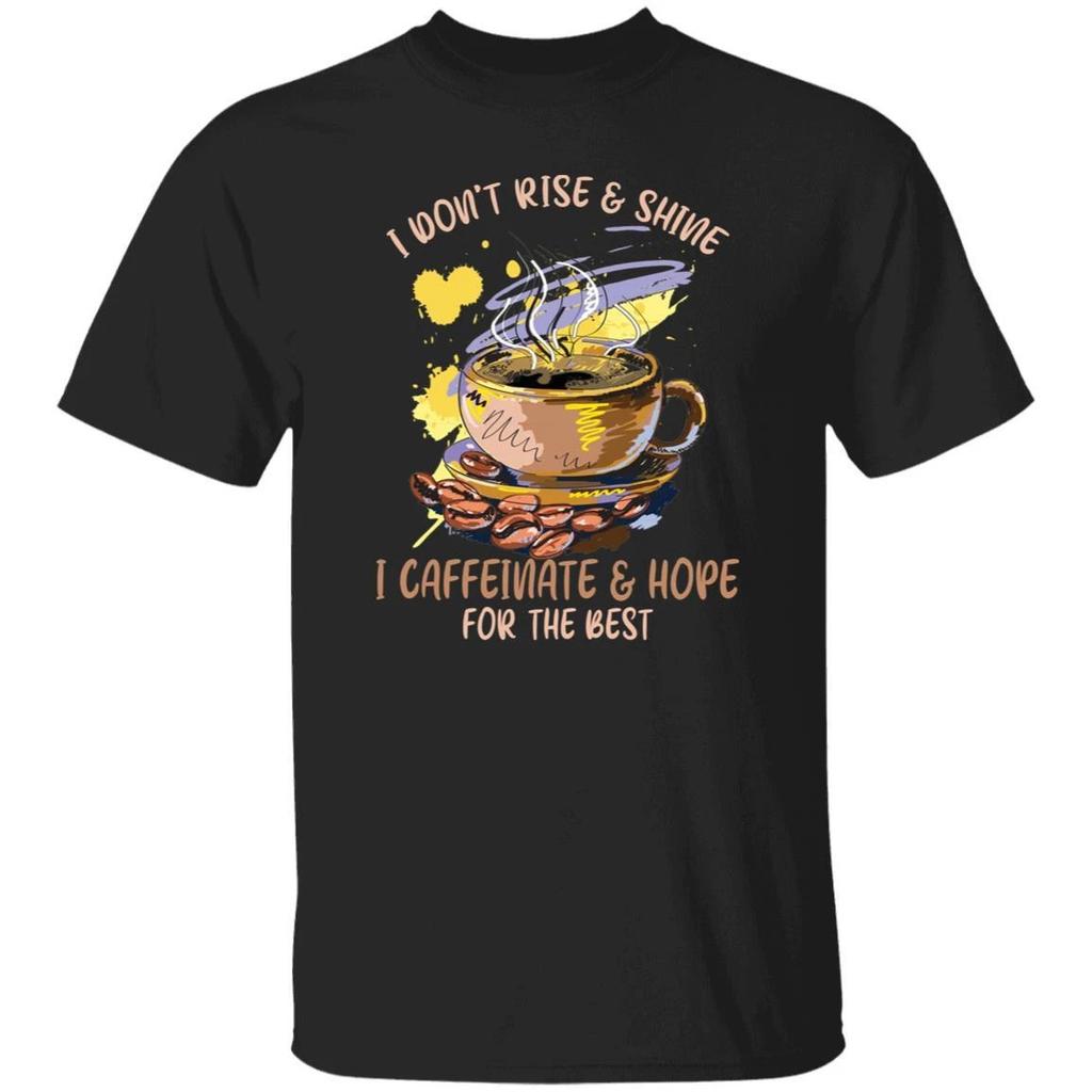 I Caffeinate and Hope Coffee Cup Unisex Shirt Gift Black Navy Dark Heather