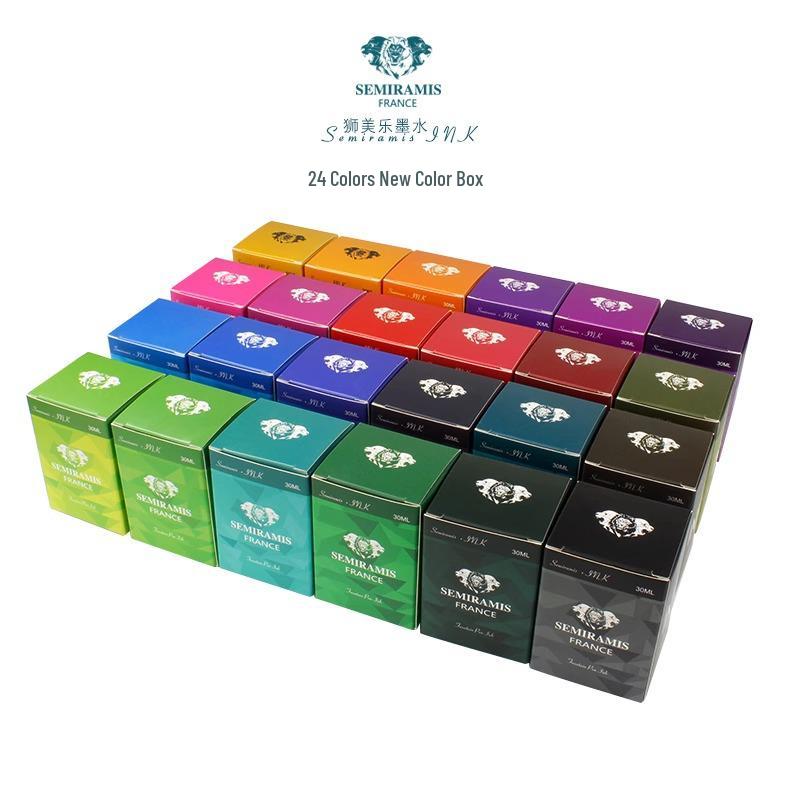 Semiramis Imported Fountain Pen Ink, 30ml - France Lionmel, Colored & Non-Carbon