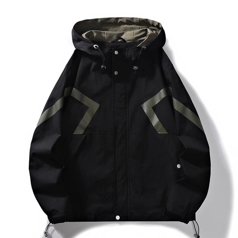 Jacke Herren Frühling und Herbst Trend Locker Werkzeug Outdoor Oberteil Jugendmode Vielseitige Freizeitjacke