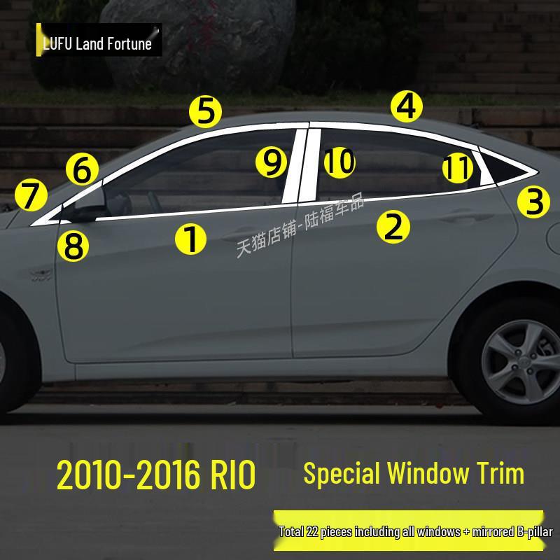 

**Modern Reina Stainless Steel Car Door Window Trim Strips** Hyundai Reina/2010-2016