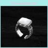 Fashion Statement 925 Sterlingsilber Verstellbarer Moonlight Square Ring mit Zirkonia Brillant