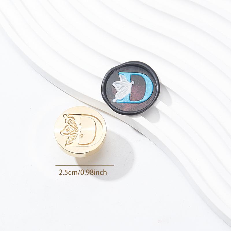 Butterfly Letter Seal(A~Z)Seal Stamp Brass Head With Wooden Handle Make Wax Seals For Wedding Invitations/Envelopes/Gift Wrap