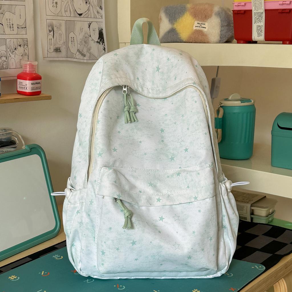 Schoolbag New Ins Wind Star Backpack Female Students Cute Large Capacity Schoolbag Junior High School Student Leisure Travel Backpack