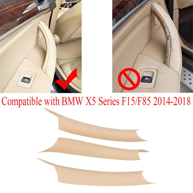3 pcs Door Pull Handle Covers Interior Side Door Handle Cover For BMW X5 F15 M F85 2014-2018 X6 F16  M F86 2014- LHD Models