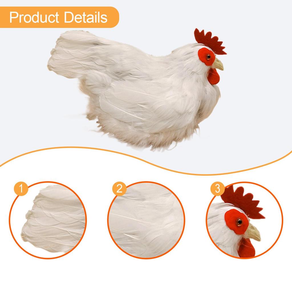 Realistic Hen Model Teaching Props Sculpture Artificial Farm Animal Chicken Simulation Model for Home Easter Party Yard Store