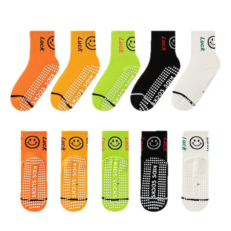 Trendy Anti-slip Mid-calf Socks for Men, Women, and Children - Ideal for Home, Indoor, Sports, and Trampoline Activities