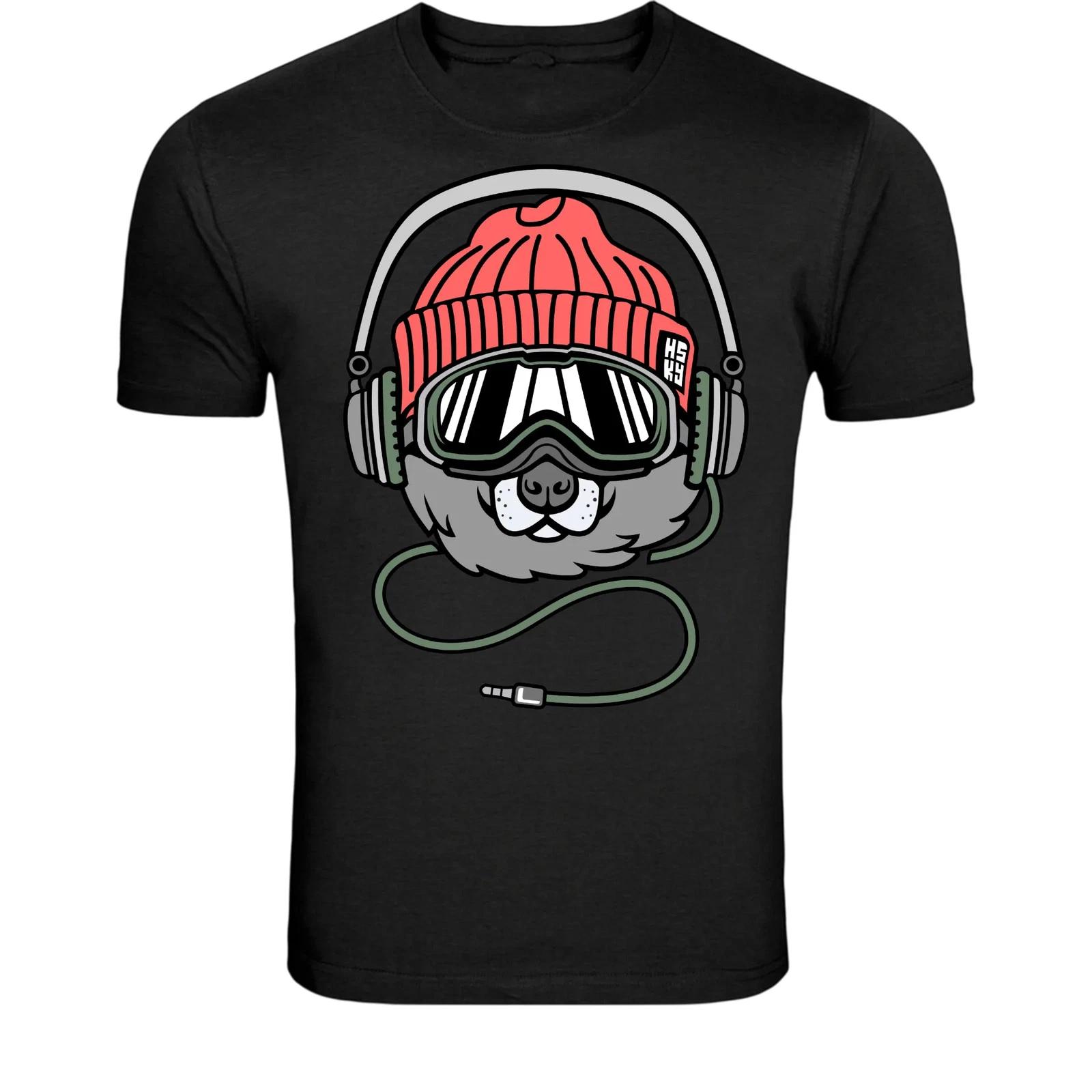 DJ Dog Headphones T-Shirt - Cool Music Lover Puppy Graphic Tee S