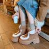 Women's Soft Elastic Thick Sole Winter Warm Cold Padded Snow Boots Non-slip Wear-resistant Outdoor Leisure Sports Flip-flop Two Wear Cotton Boots