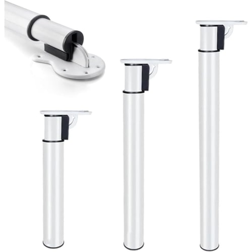 

lisBaby Холоднокатаная сталь Складные Телескопические Регулируемые по высоте Мебельные ножки, Телескопическая штанга Ножки для стола, Складные ножки для стола (Белый, 550-850мм)