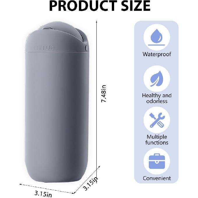 Car Trash Can With Lid, Silicone Leakproof Mini Round Vehicle Garbage Bin For Cup Holder, Portable Automotive Interior Waste Storage & Organizers