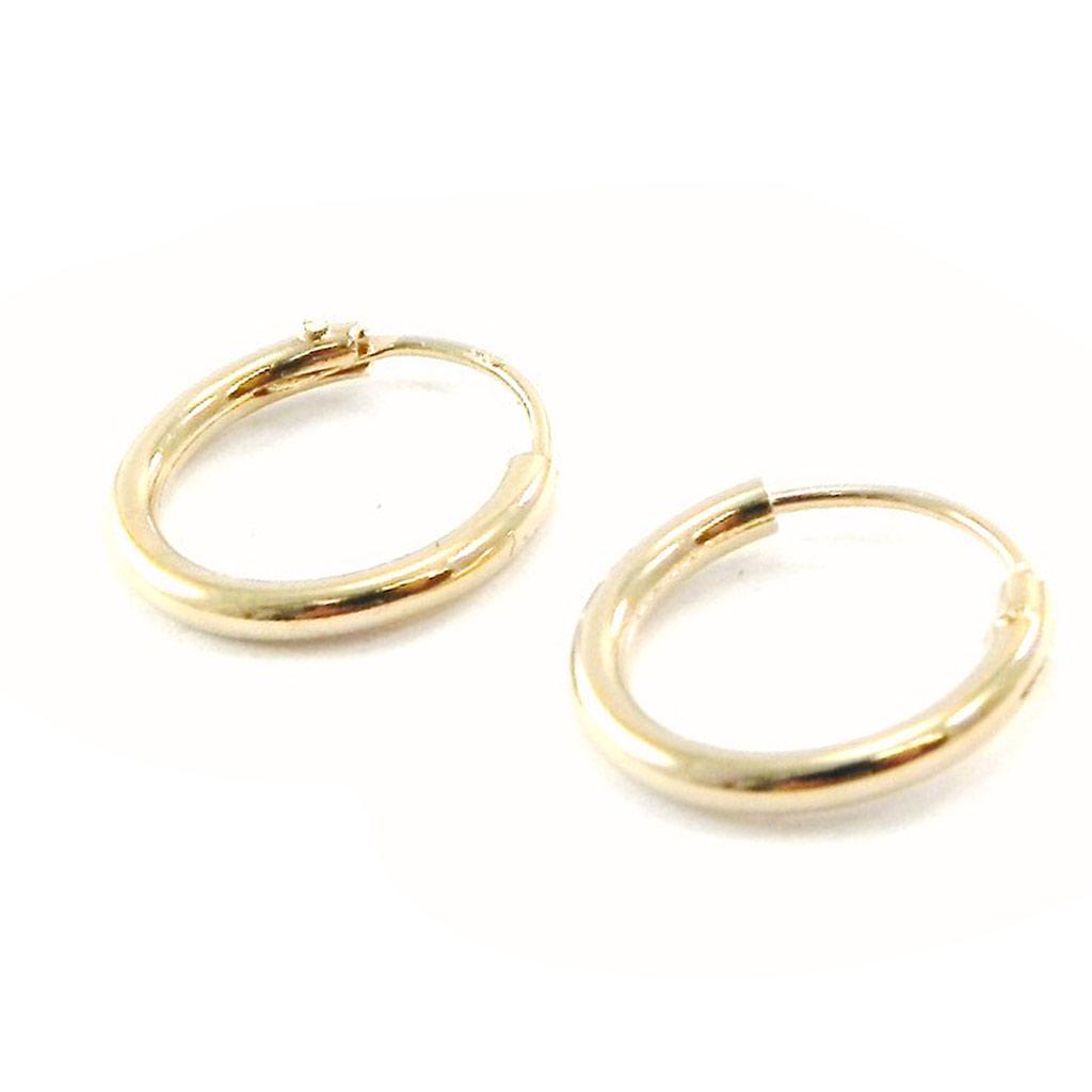 Les Trésors De Lily [B9450] - Gold Plated 'Simplicity' Hoop Earrings - 1.2 Cm 1 Mm