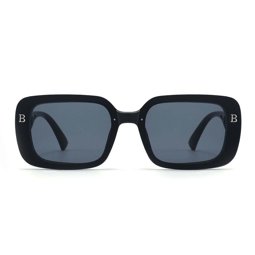 Lunettes de soleil carrées de luxe avec branches lettrées, Lunettes de soleil stylées pour femmes et hommes.