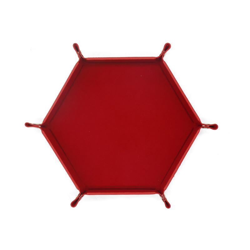 

Сворачивающийся Складной Шестиугольный Игровой Лоток для Хранения Кубиков из ПУ Кожи и Бархата Держатель Коврик Двусторонний Толстый Офисные Принадлежности Инструменты для Хранения красный