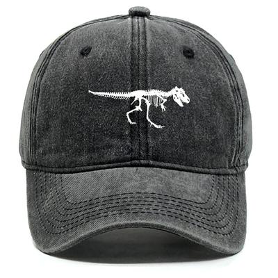 Skeleton Dinosaur Print Baseball Cap Adjustable Snapback Sun Cap Animal Sports Hat Retro Protective Hat for Men Women