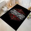Tribal Gear Logo with Ornate Design, Black Rug Non-slip Rug Suitable for Living Room and Bedroom Sofas
