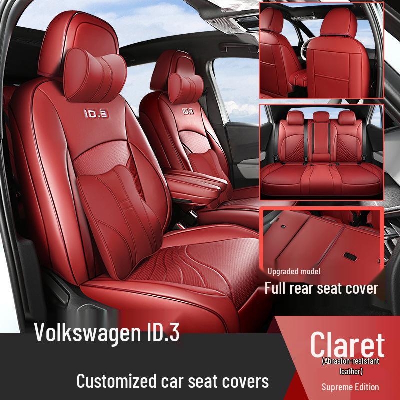 Custom Leather Seat Cushion Cover for ID.3 - Full Coverage, All Seasons