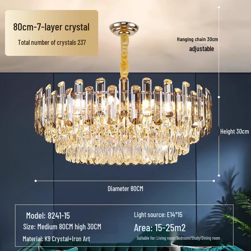 2025 Modern Crystal Chandelier: Minimalist Luxury Light for Living Room, Dining Room, and Bedroom