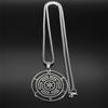 Wicca Wheel of Hecate Triple Moon Goddess Necklace for Women Men Stainless Steel Greek Talisman Chain Jewelry Collier N2569-4S0