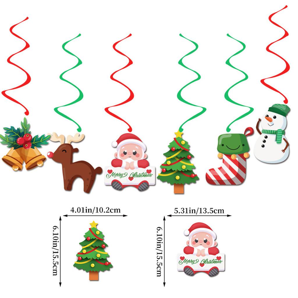 Christmas Decoration Snowflake Elk Plaid Letter Flag Spiral Balloon Set Customization