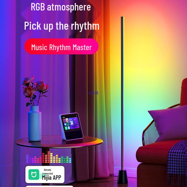 Smart Floor Lamp with Music Rhythm Speaker for E-sports and Bedroom Mood Lighting