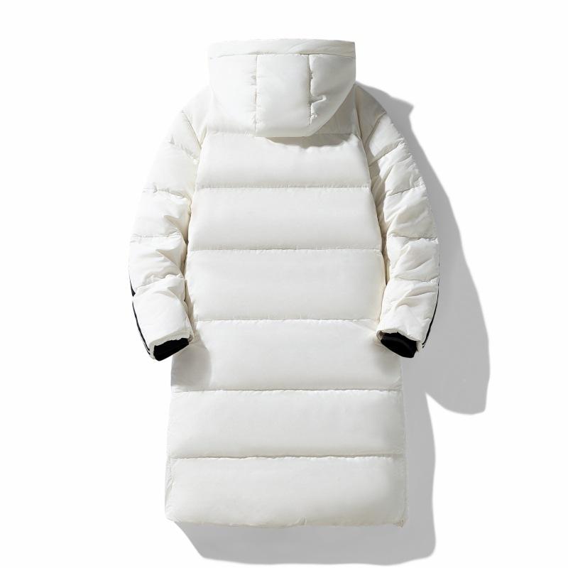 Winter new products, the same style for men and women, thickened hooded to keep warm from the cold, 90 white duck down striped casual down jacket