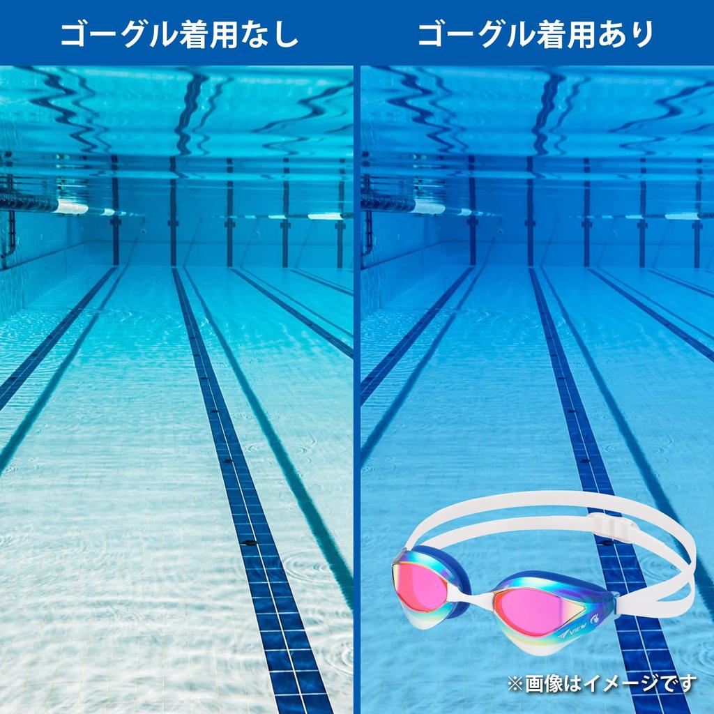 VIEW BladeORCA Swimming Made In for Ages 10 and FINA with SWIPE V230SAMC GBSH Goggles, Japan, Racing, Cushioned, Mirrored, Up, Approved, Anti-Fog