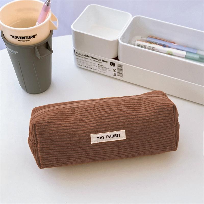 1 Piece Simplicity Student Pencil Pouch For Boy Girl  Aesthetic Solid Color Series Pencil Case Makeup Bag School Supplies