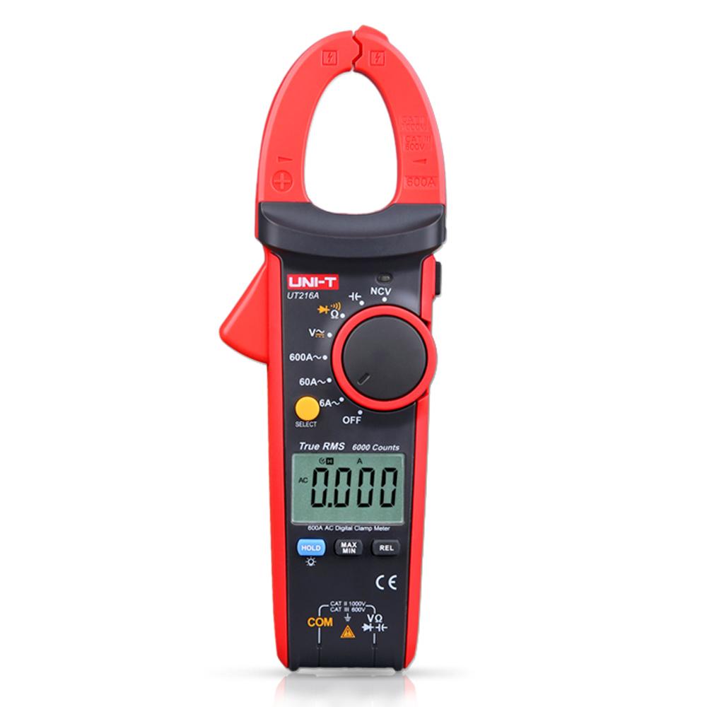 

True Rms Цифрові кліщі Ut216a Ut216c 600a AC/DC Тестер струму Ncv Автодіапазон Мультиметр Професійний електрик UT216A