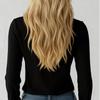 2026 French Elegant Ruffle Solid Color V-neck Bubble Sleeve Shirt