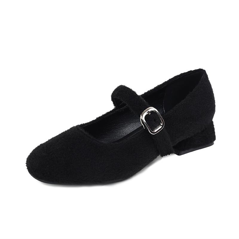 Fashion Pumps Women's 2025 Spring/autumn Buckle Mary Jane Shoes for Womens Thick Heels Wearing Oversized 43 High Heels Woman's Shoes