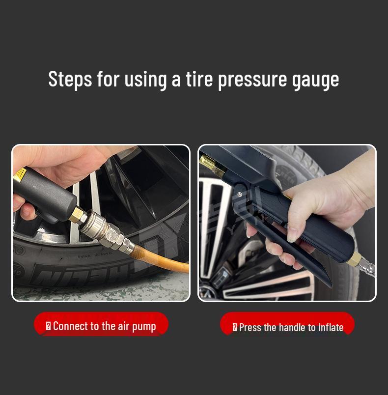 Digital Tire Pressure Gauge with Large Display and Inflator