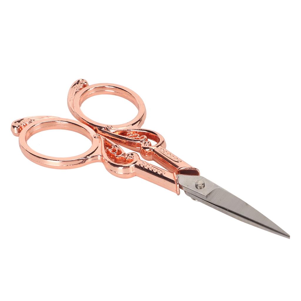 Vintage Scissors Stainless Steel Carved Handle Effort Saving Multifunction Craft Scissors for Embroidery Craft Art