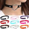 Eco-friendly PU Leather Harajuku Punk Nightclub Soft Girl Choker Peach Heart Love Collar Women's Necklace Collarbone Necklace
