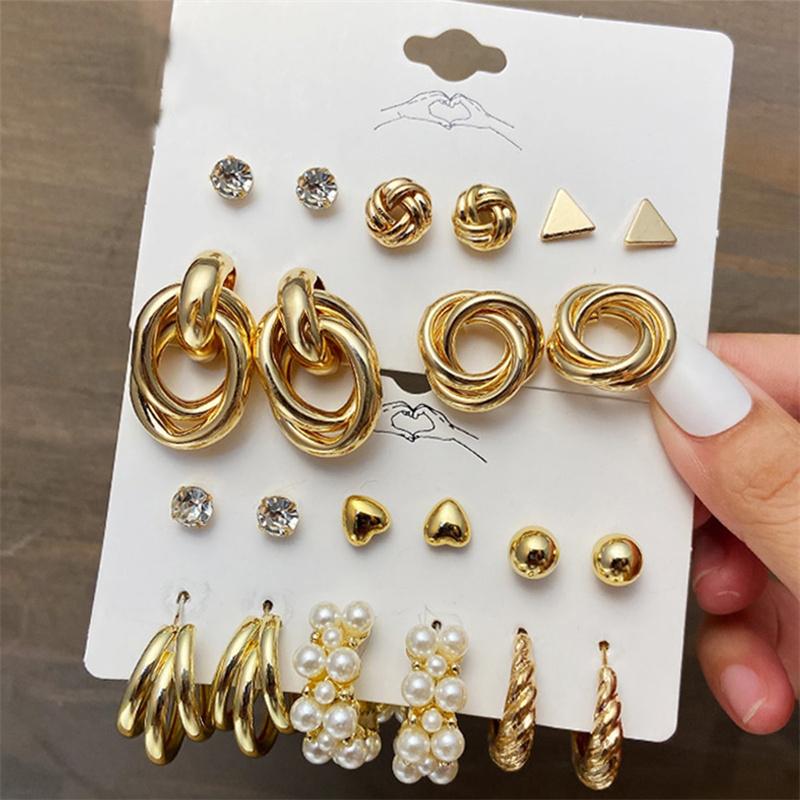 Metal Earrings Set Wholesale Trendy Colorful Butterfly Vintage Earring Set For Women Elegant Heart Dangle Wedding Party Jewelry
