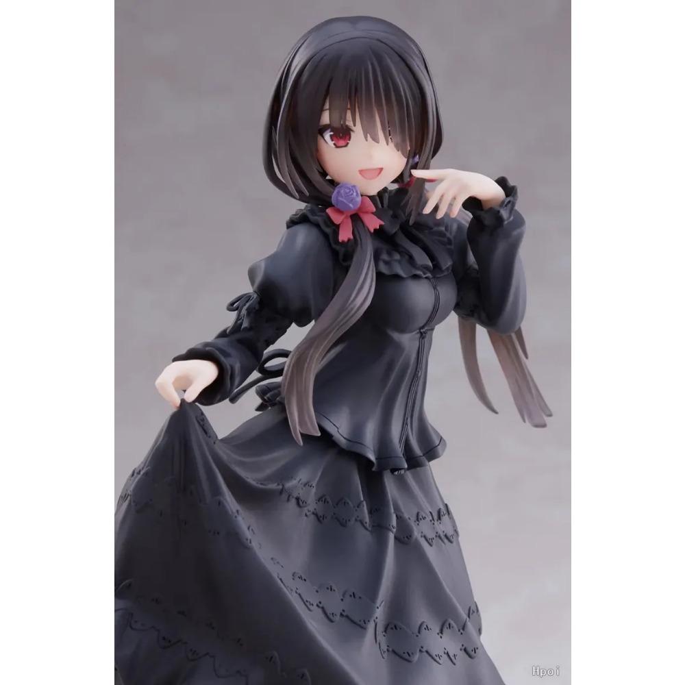 18CM DATE A LIVE Tokisaki Kurumi Anime Figure Cute Girl Model Toy PVC Black Dress Dress Up Standing Model Car Interior Ornament