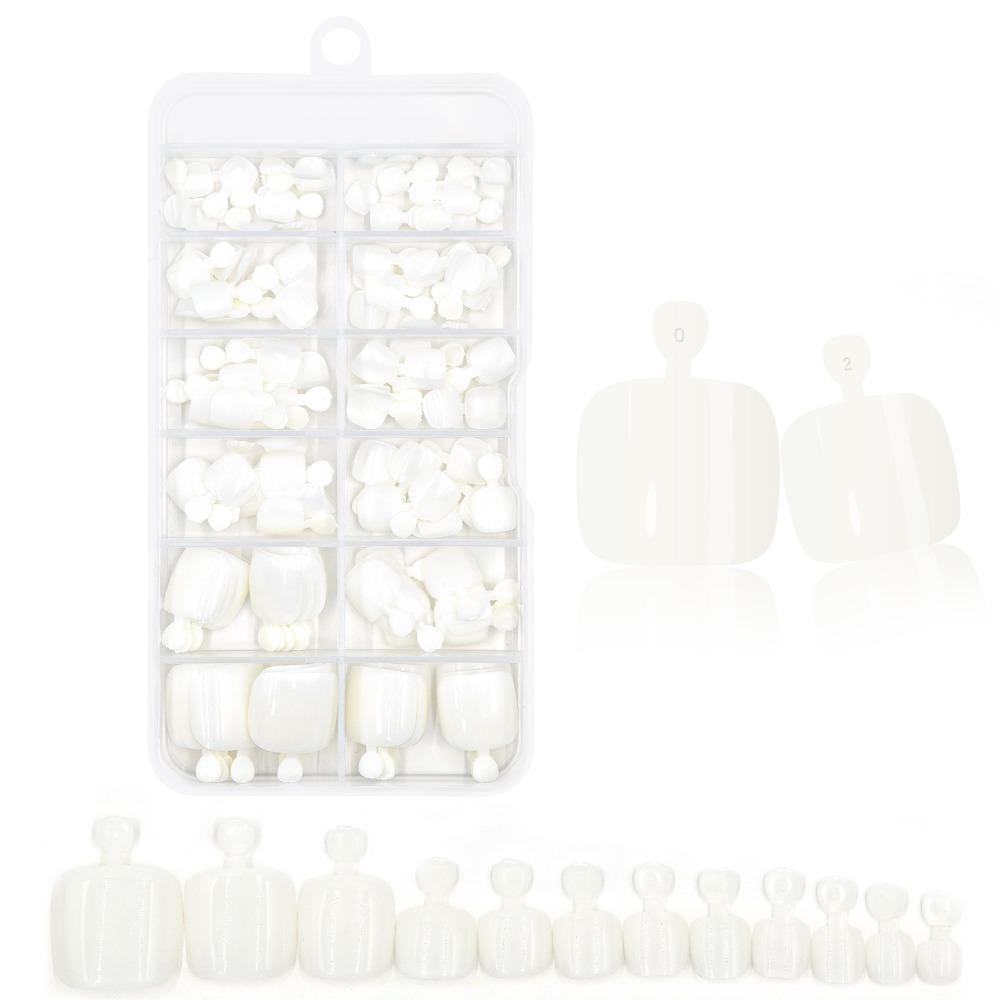 120Pcs Glossy Women Fake Toe Nails Nude Toe Nail Tips New Fake Toenails