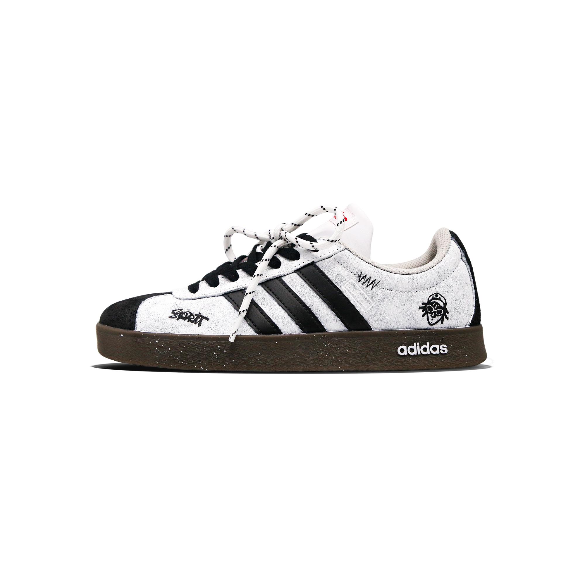 

Adidas Vl Court Classic Speckle Abrasion Resistant Low top German Army Trainers Unisex Black White JS3003(Team839VSpeckle) 45⅓