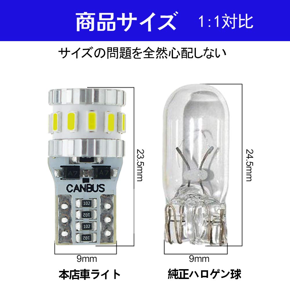 T10 LED White Explosive Light, Built-in Canceller, LED T10, Compatible with Vehicle Inspection, 18