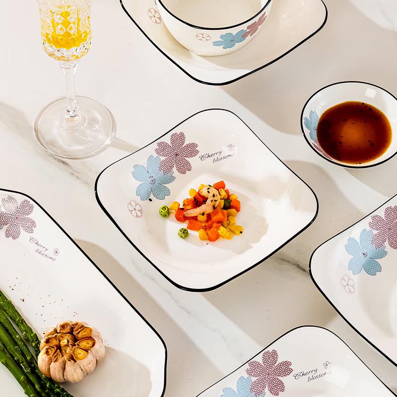 Haoya Jingdezhen Ceramic Dinner Plates - Flourishing Flowers (6-Piece Set)