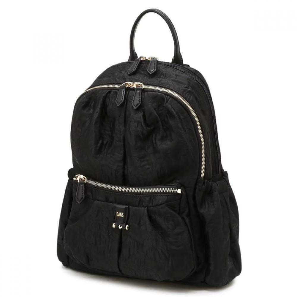 

Daks Black Nylon Blend Backpack Dcba6e503bk Single option