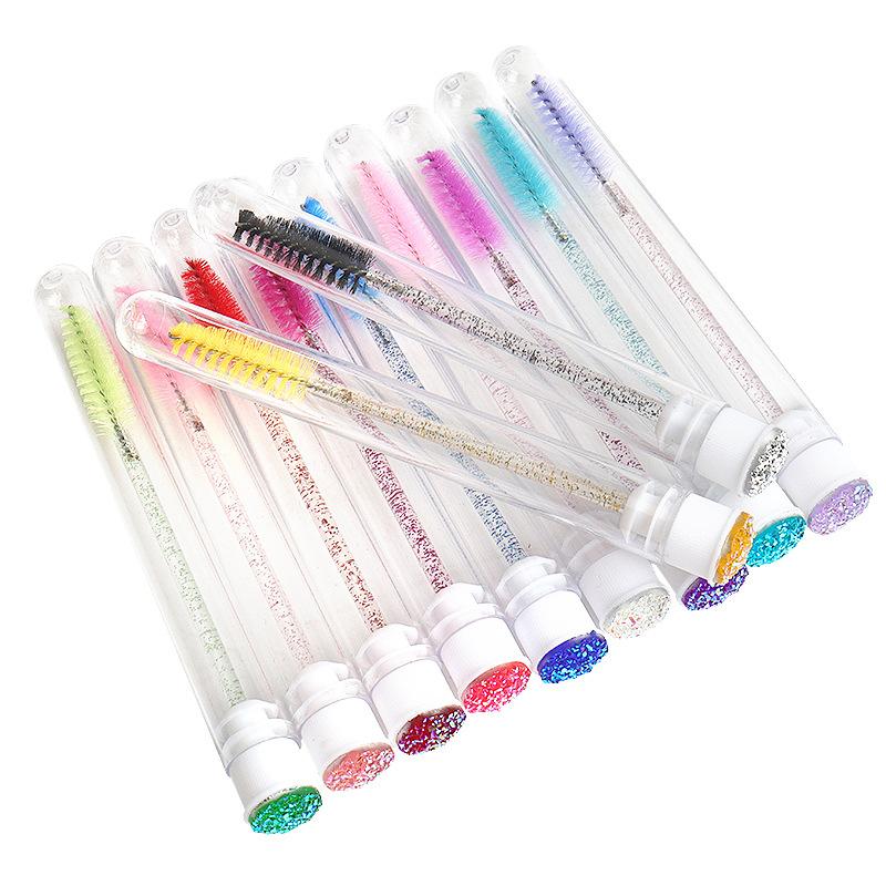 50 Stück wiederverwendbare Wimpernbürstenrohre, Harzbohrer, austauschbare Augenbrauenbürstenrohre, Mascara-Zauberstab für die Wimpernverlängerung