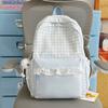 Schoolbag Milk Fufu Plaid Corrugated Lace Girl Heart Travel Small Backpack Japanese Sweet Wind Student Party Backpack