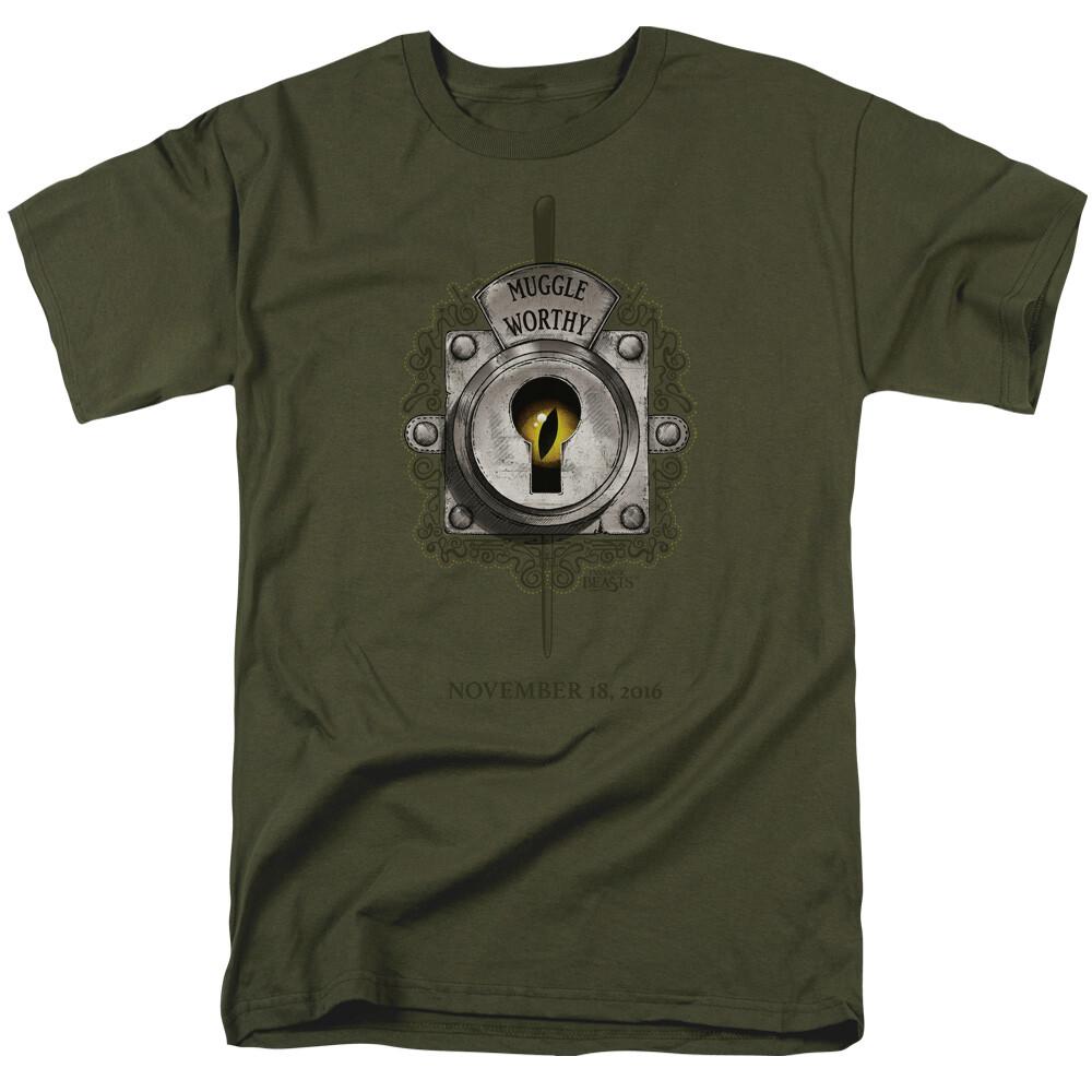 Fantastic Beasts Muggle Worthy T-shirt Mens Licensed Movie Military Green XL