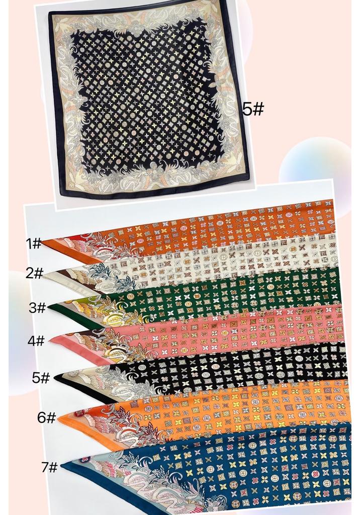 European and American silk scarves retro-printed paisley pattern 71 square scarf bag head versatile scarf
